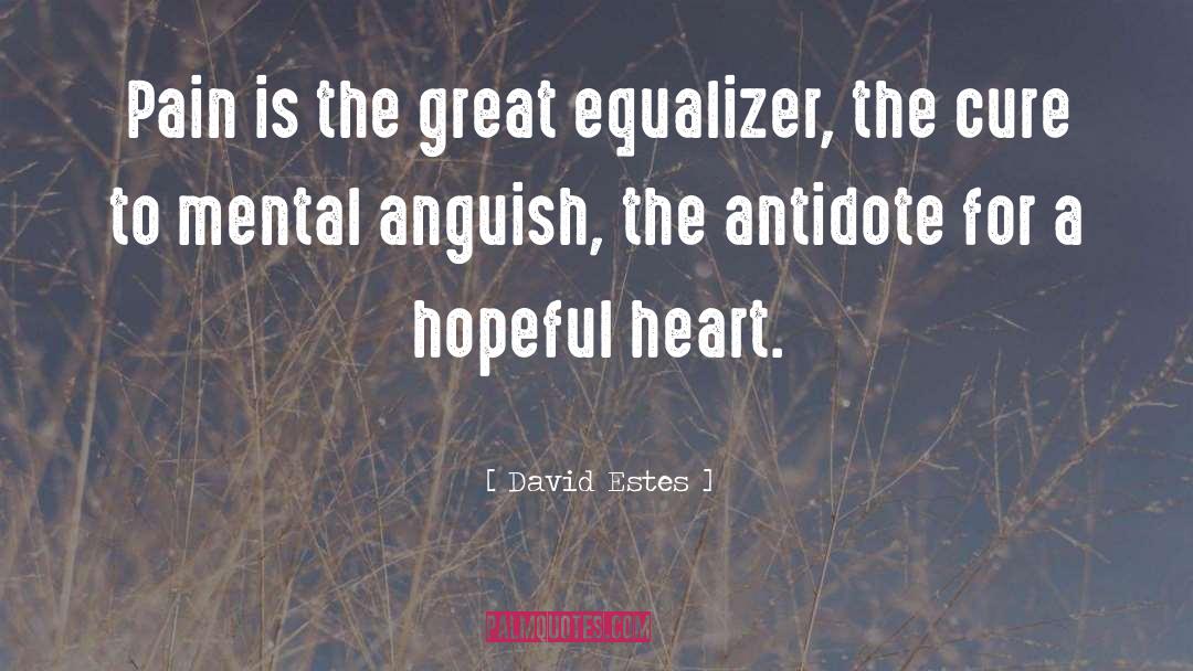 David Estes Quotes: Pain is the great equalizer,