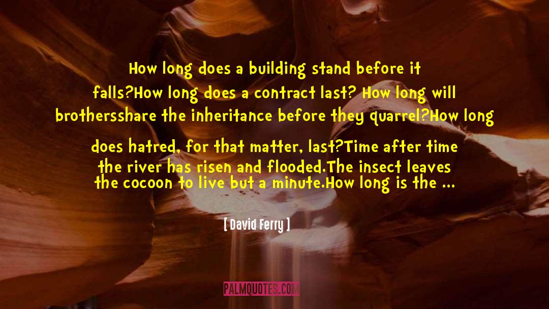 David Ferry Quotes: How long does a building