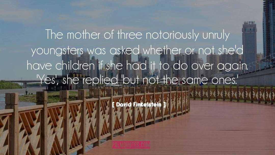 David Finkelstein Quotes: The mother of three notoriously