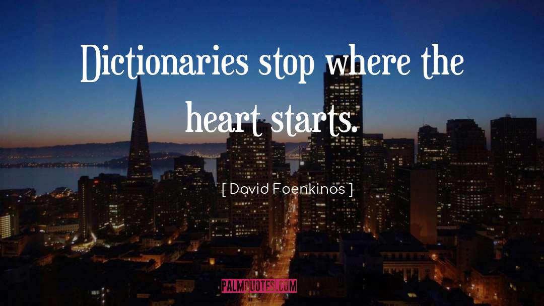 David Foenkinos Quotes: Dictionaries stop where the heart