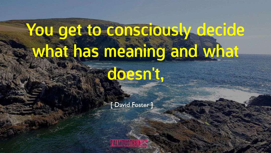David Foster Quotes: You get to consciously decide