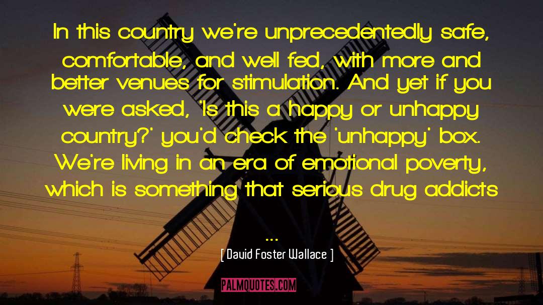 David Foster Wallace Quotes: In this country we're unprecedentedly
