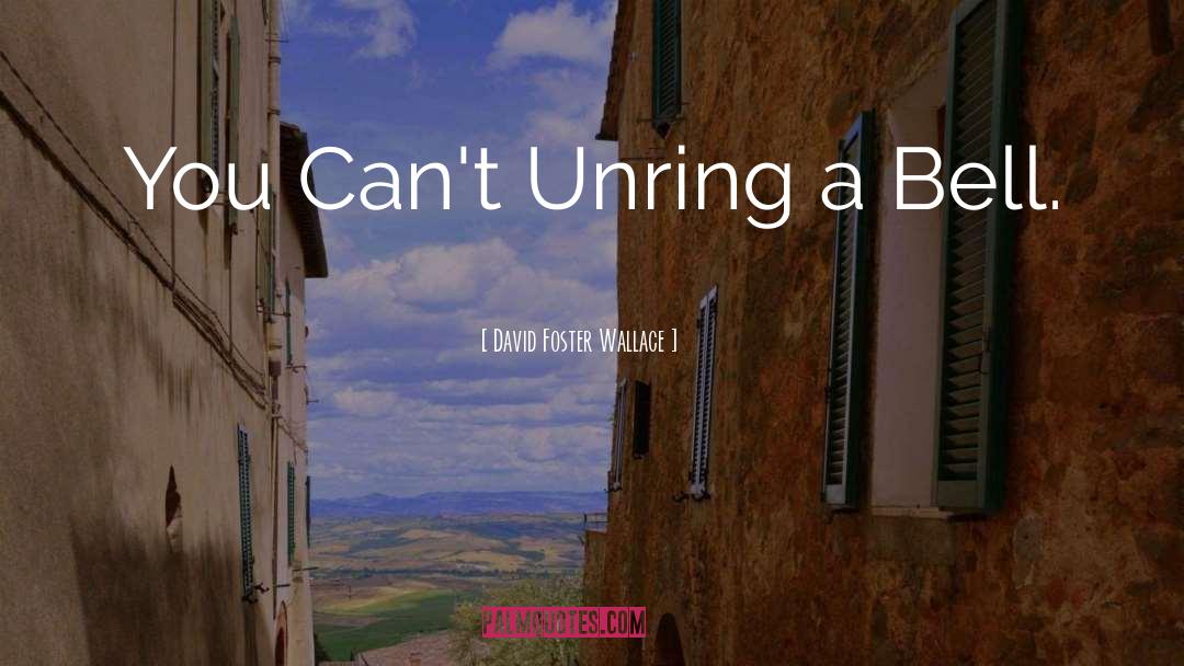 David Foster Wallace Quotes: You Can't Unring a Bell.