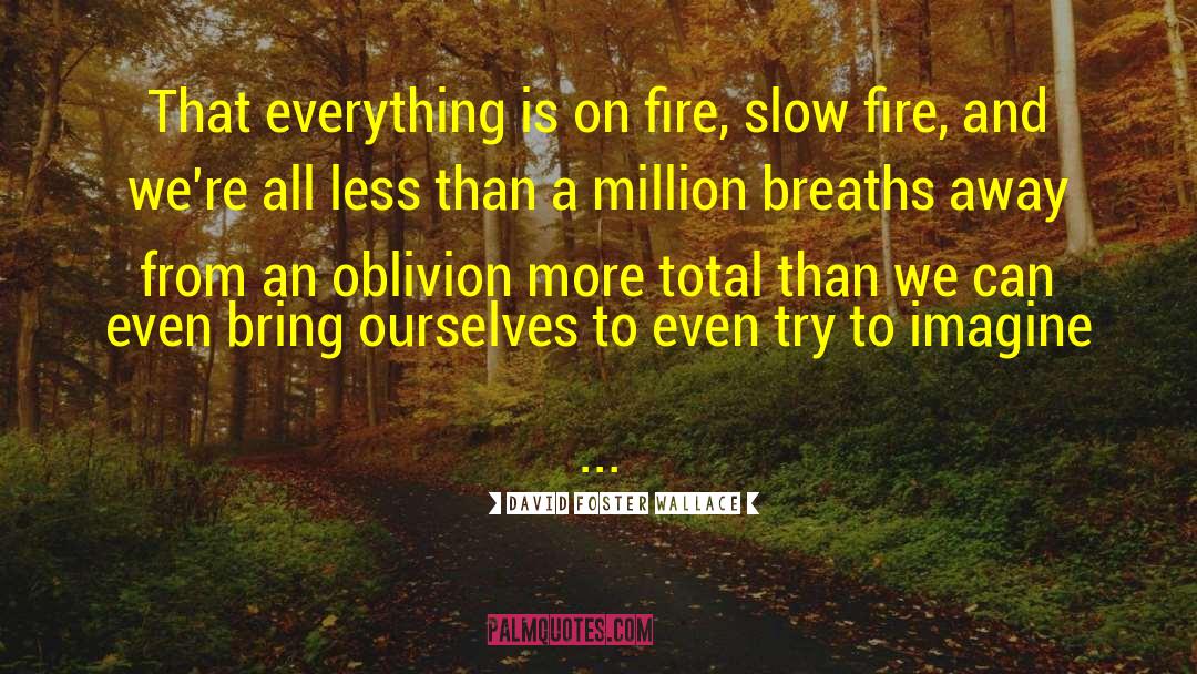 David Foster Wallace Quotes: That everything is on fire,