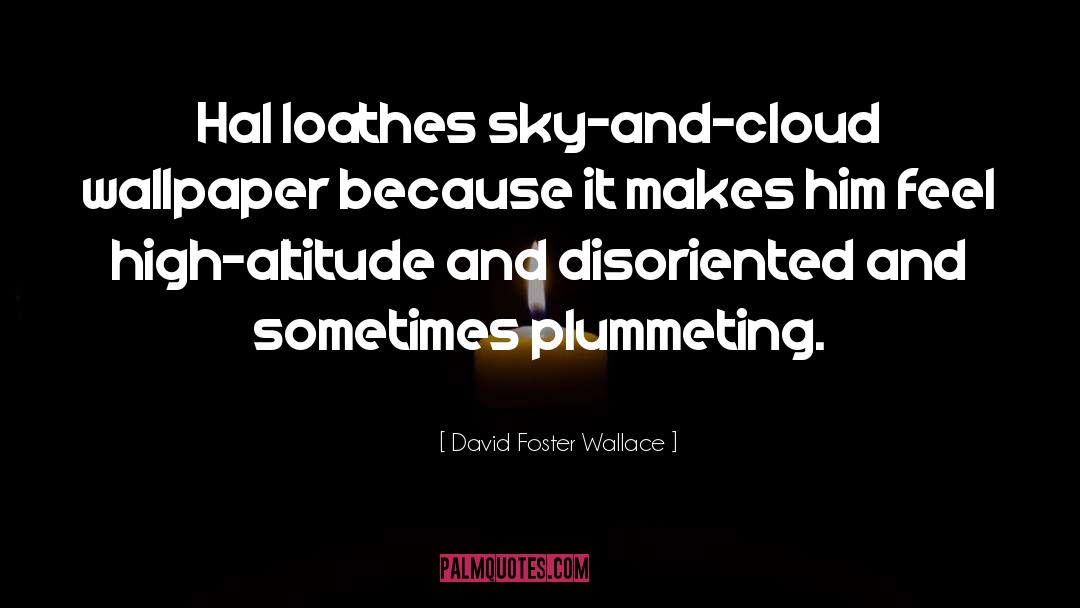 David Foster Wallace Quotes: Hal loathes sky-and-cloud wallpaper because