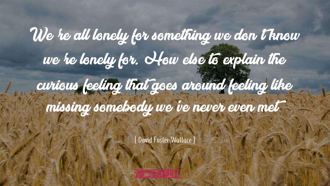 David Foster Wallace Quotes: We're all lonely for something