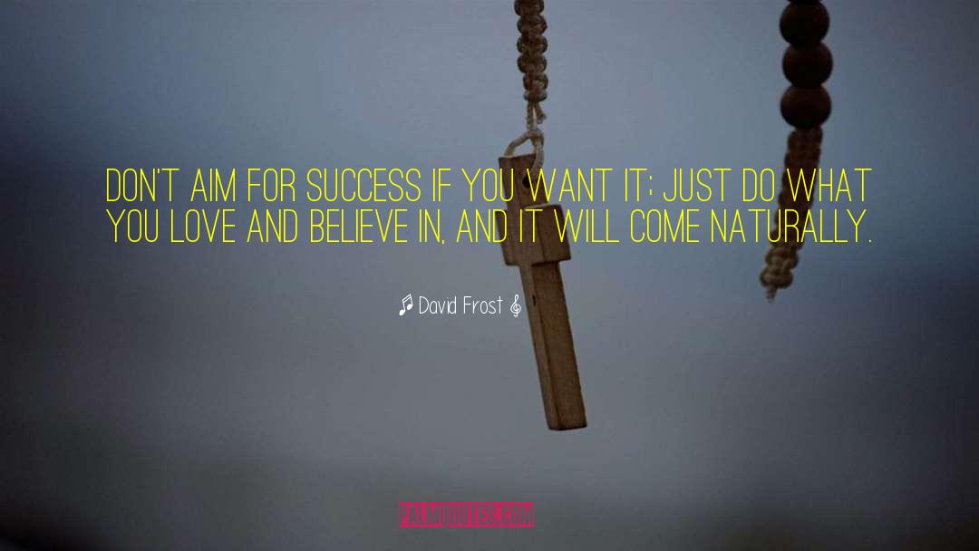 David Frost Quotes: Don't aim for success if