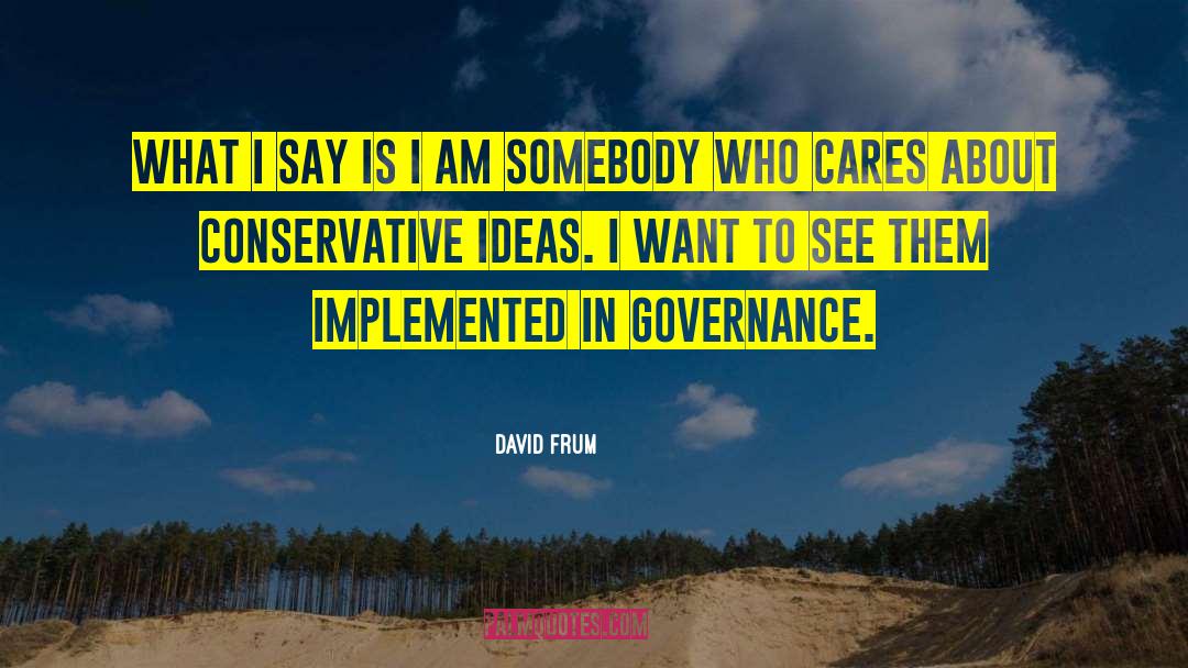 David Frum Quotes: What I say is I
