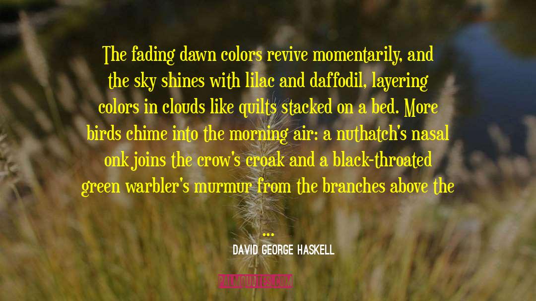 David George Haskell Quotes: The fading dawn colors revive