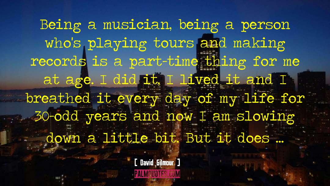 David Gilmour Quotes: Being a musician, being a