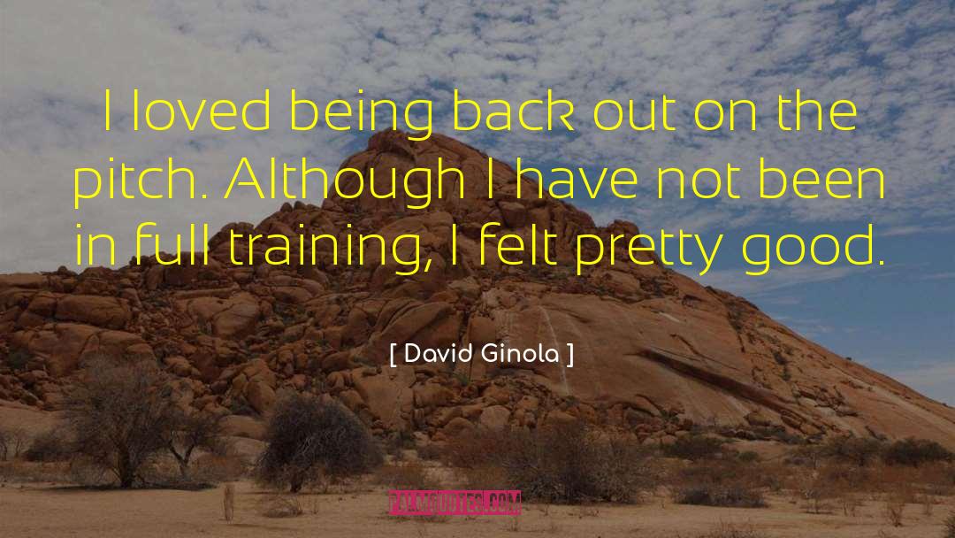 David Ginola Quotes: I loved being back out