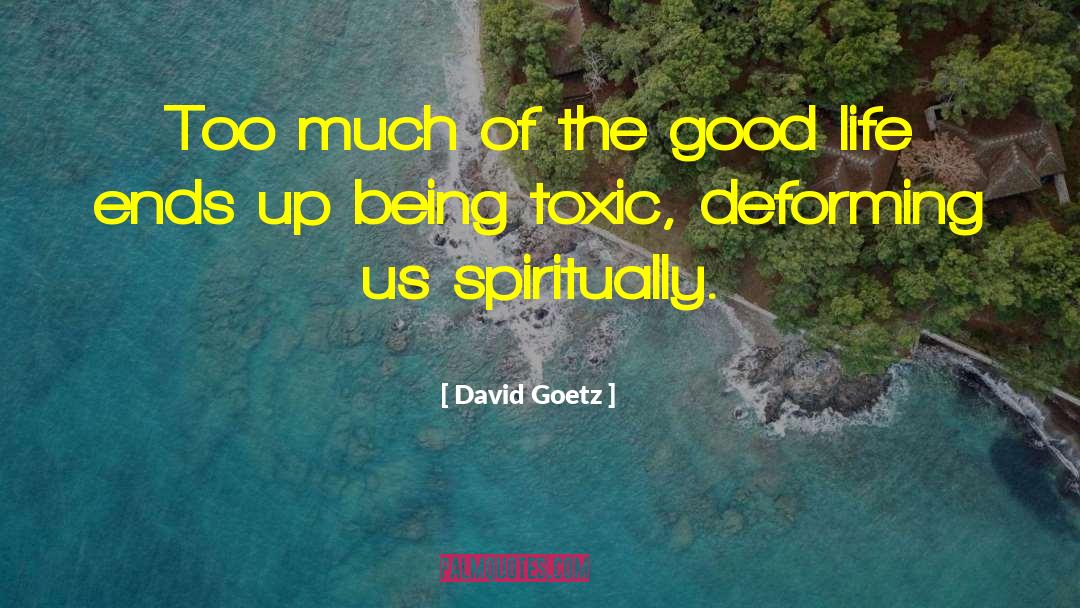David Goetz Quotes: Too much of the good