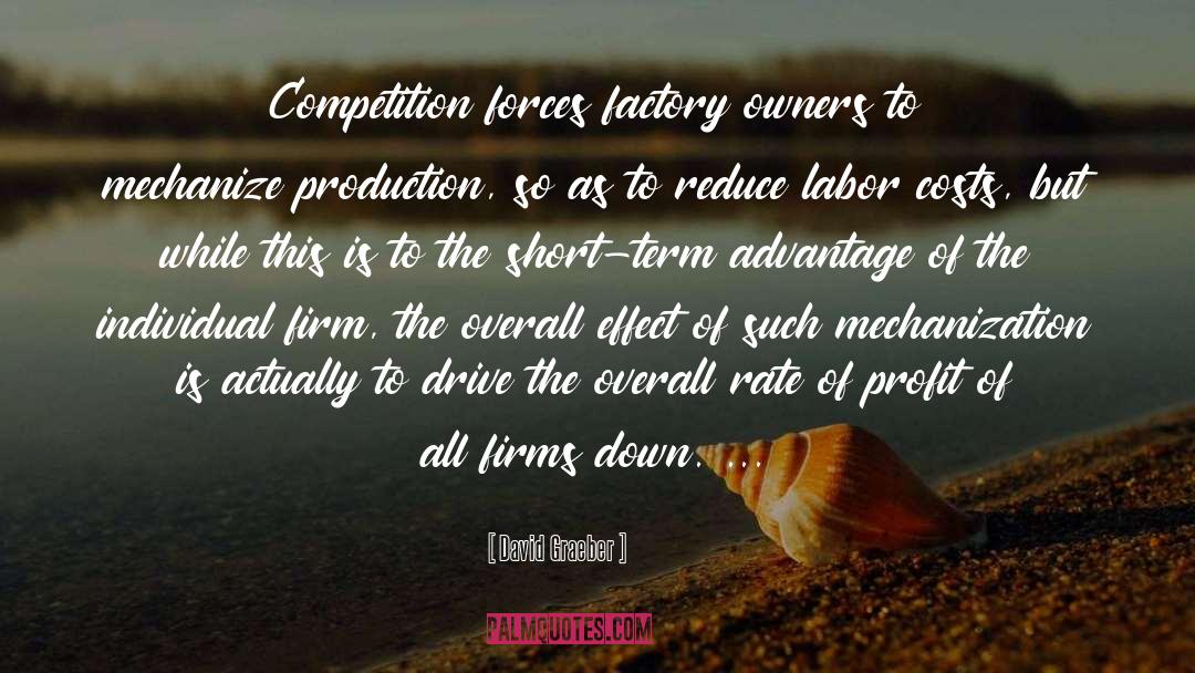 David Graeber Quotes: Competition forces factory owners to