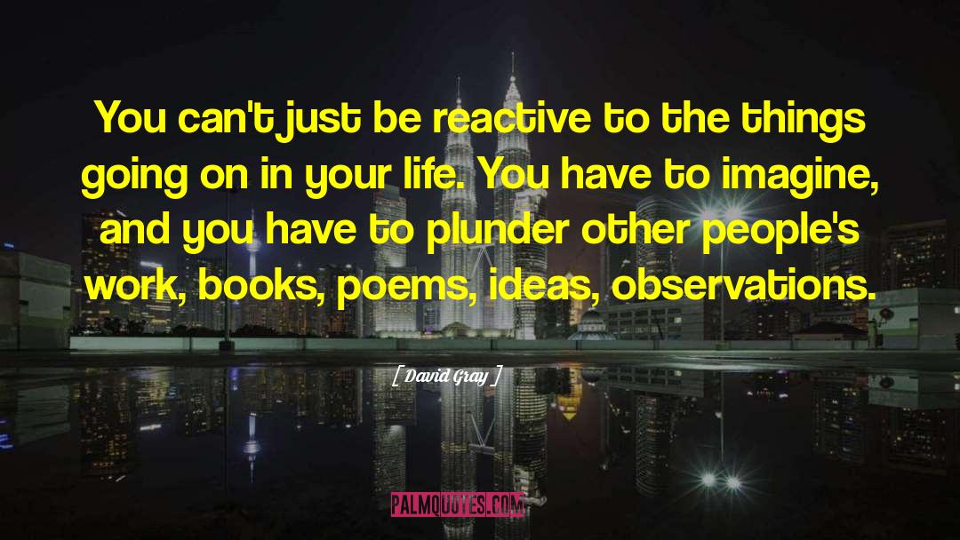 David Gray Quotes: You can't just be reactive