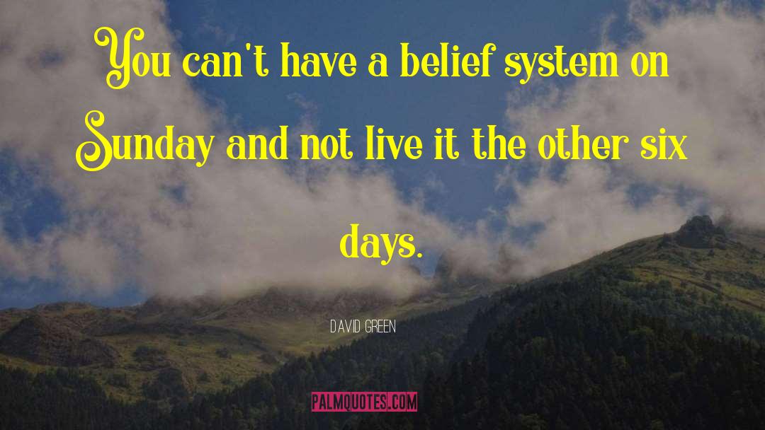 David       Green Quotes: You can't have a belief