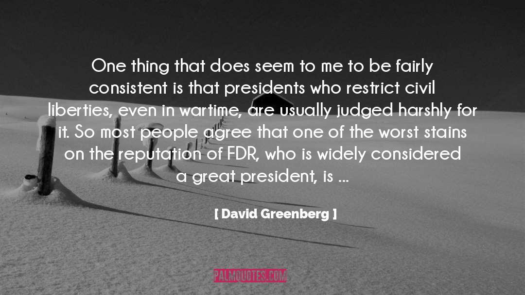 David Greenberg Quotes: One thing that does seem