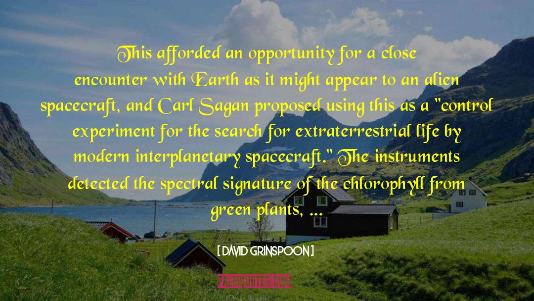 David Grinspoon Quotes: This afforded an opportunity for