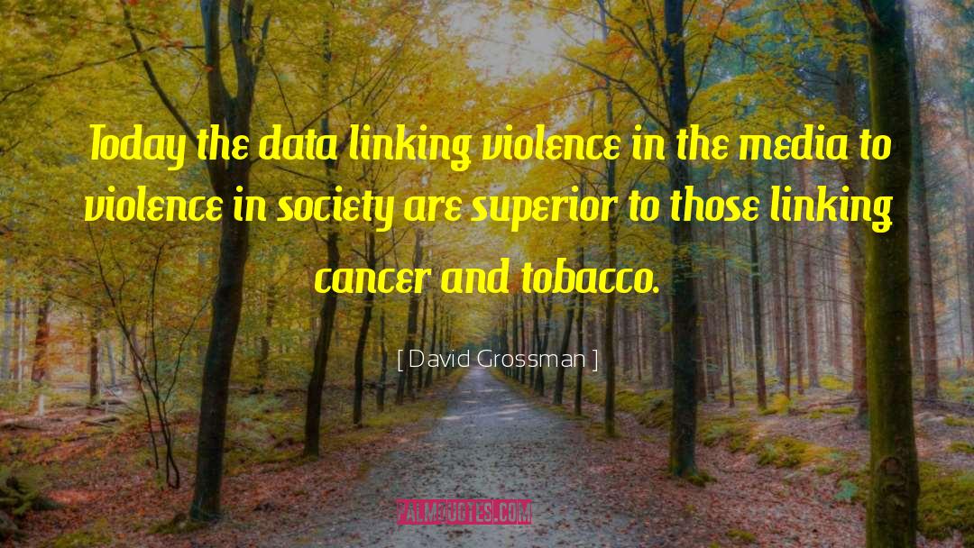 David Grossman Quotes: Today the data linking violence