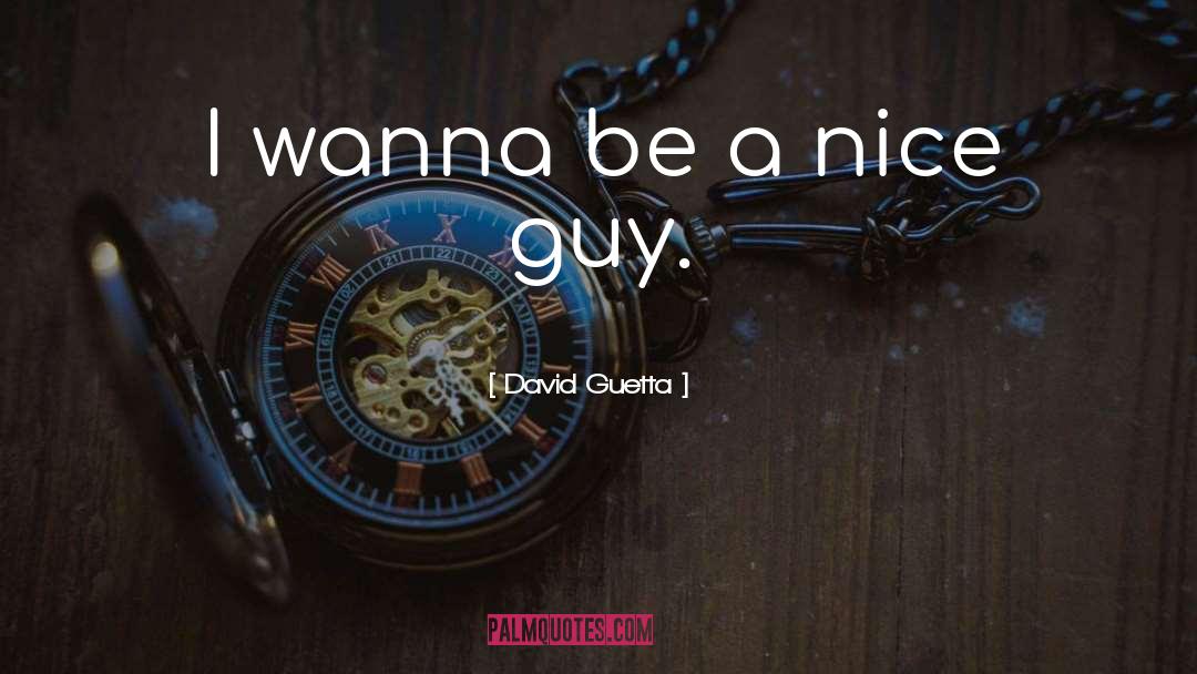 David Guetta Quotes: I wanna be a nice