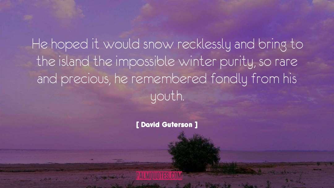 David Guterson Quotes: He hoped it would snow