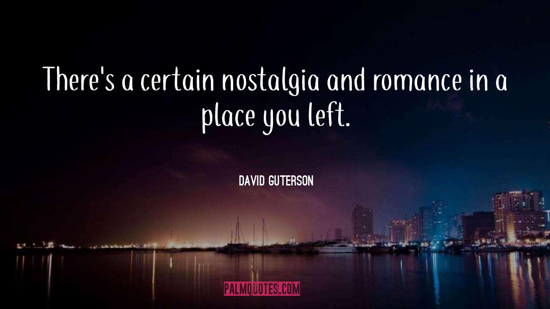 David Guterson Quotes: There's a certain nostalgia and