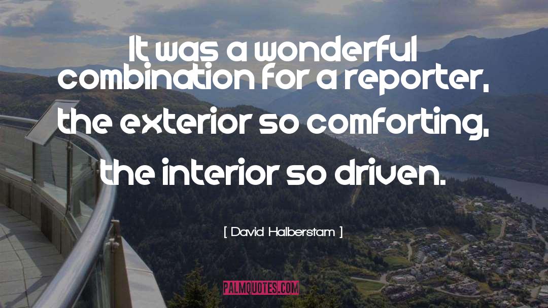 David Halberstam Quotes: It was a wonderful combination