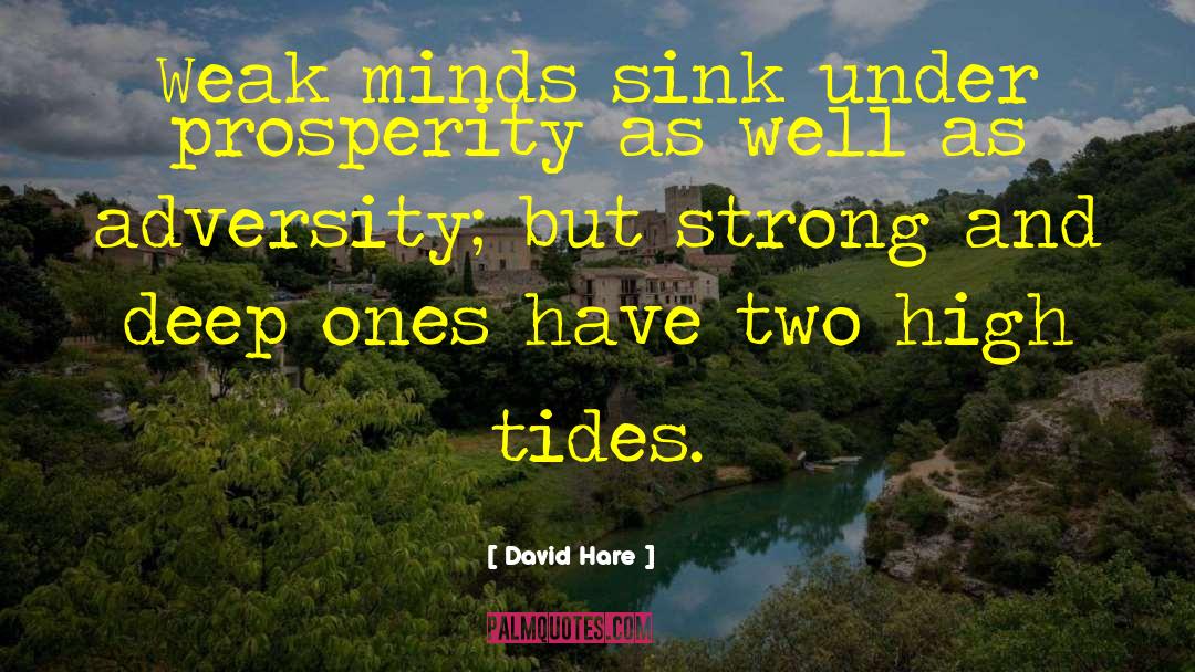 David Hare Quotes: Weak minds sink under prosperity