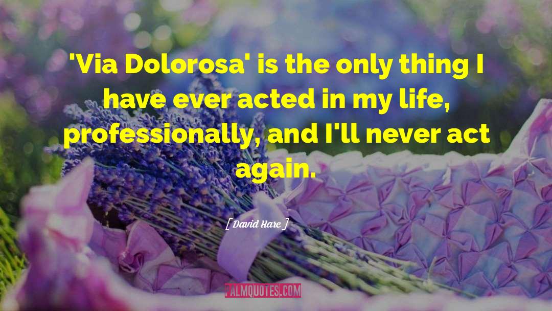 David Hare Quotes: 'Via Dolorosa' is the only