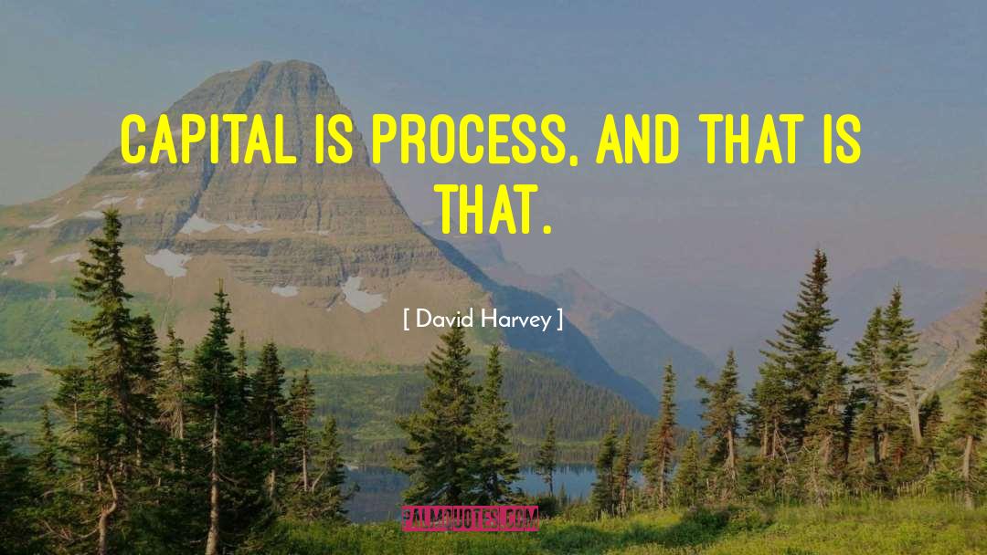 David Harvey Quotes: Capital is process, and that