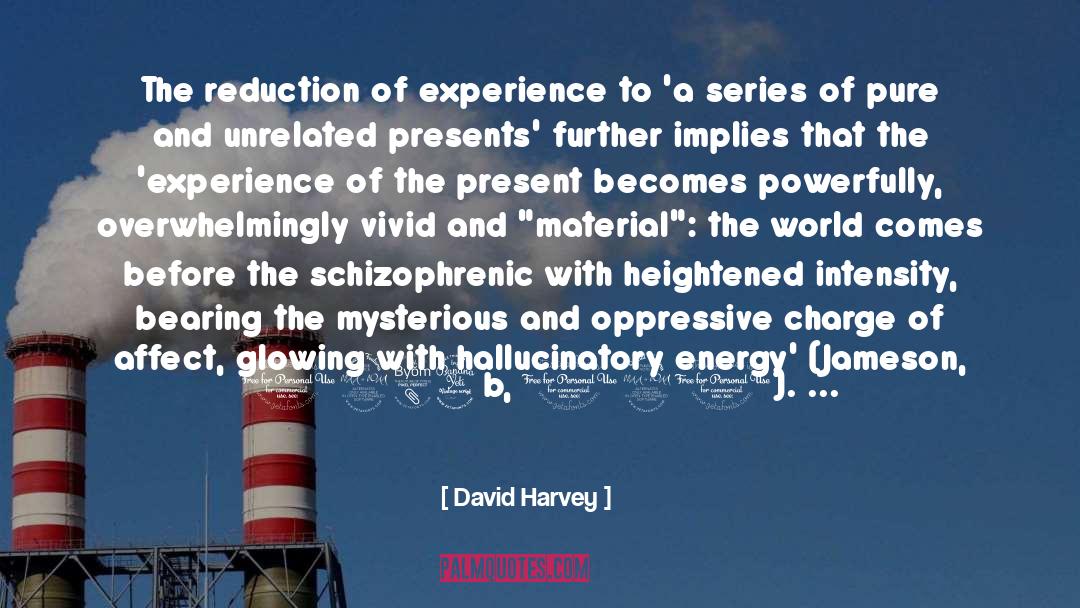 David Harvey Quotes: The reduction of experience to