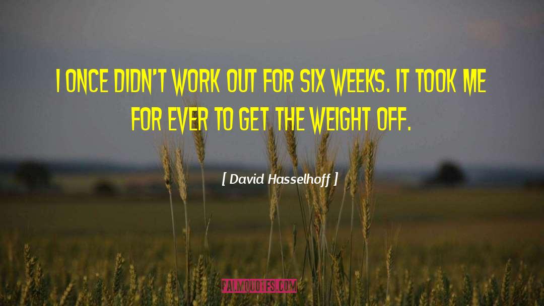 David Hasselhoff Quotes: I once didn't work out