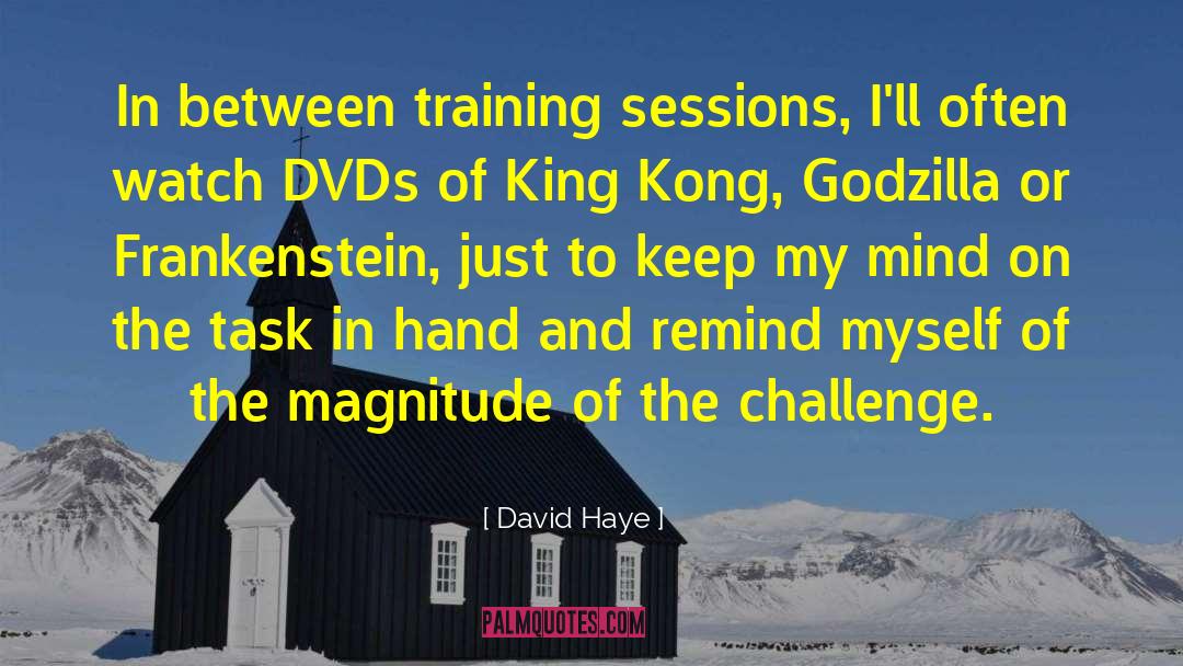 David Haye Quotes: In between training sessions, I'll