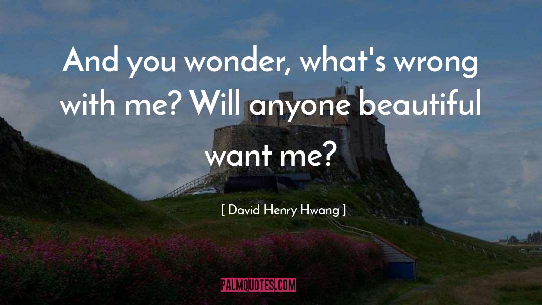 David Henry Hwang Quotes: And you wonder, what's wrong