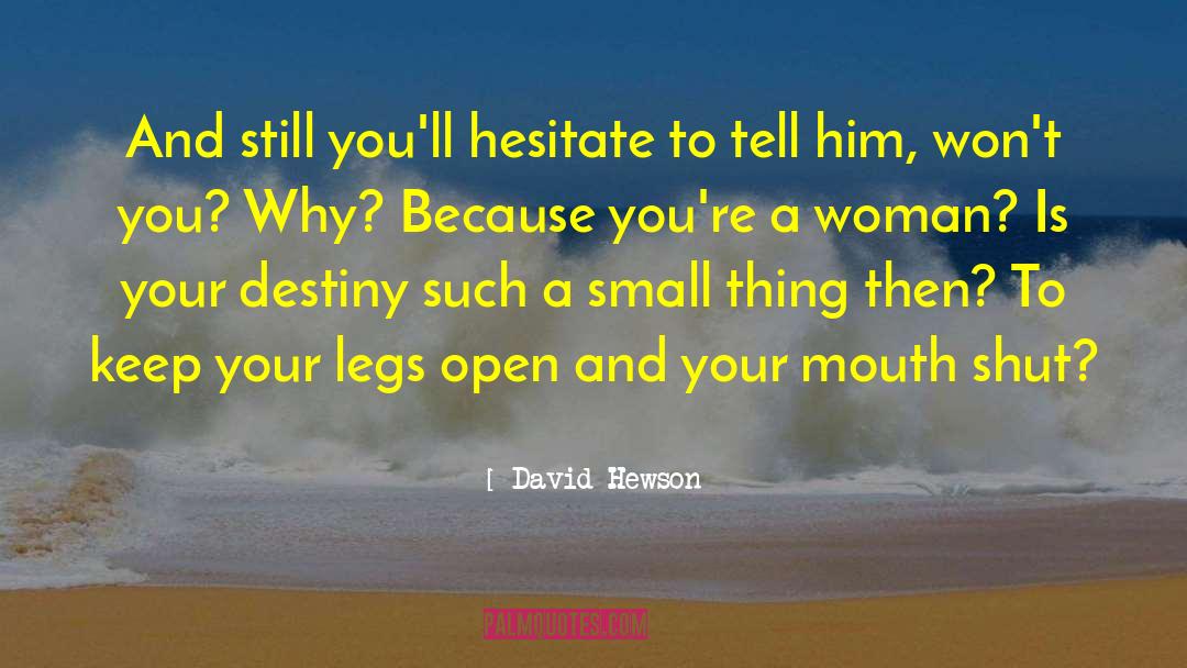 David Hewson Quotes: And still you'll hesitate to