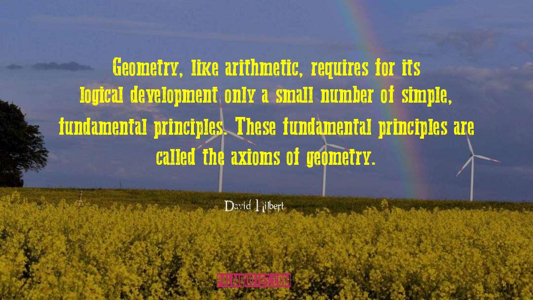 David Hilbert Quotes: Geometry, like arithmetic, requires for