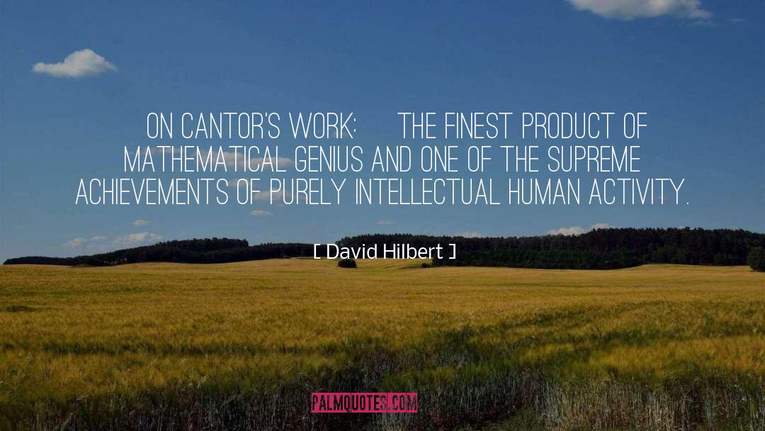 David Hilbert Quotes: [On Cantor's work:] The finest