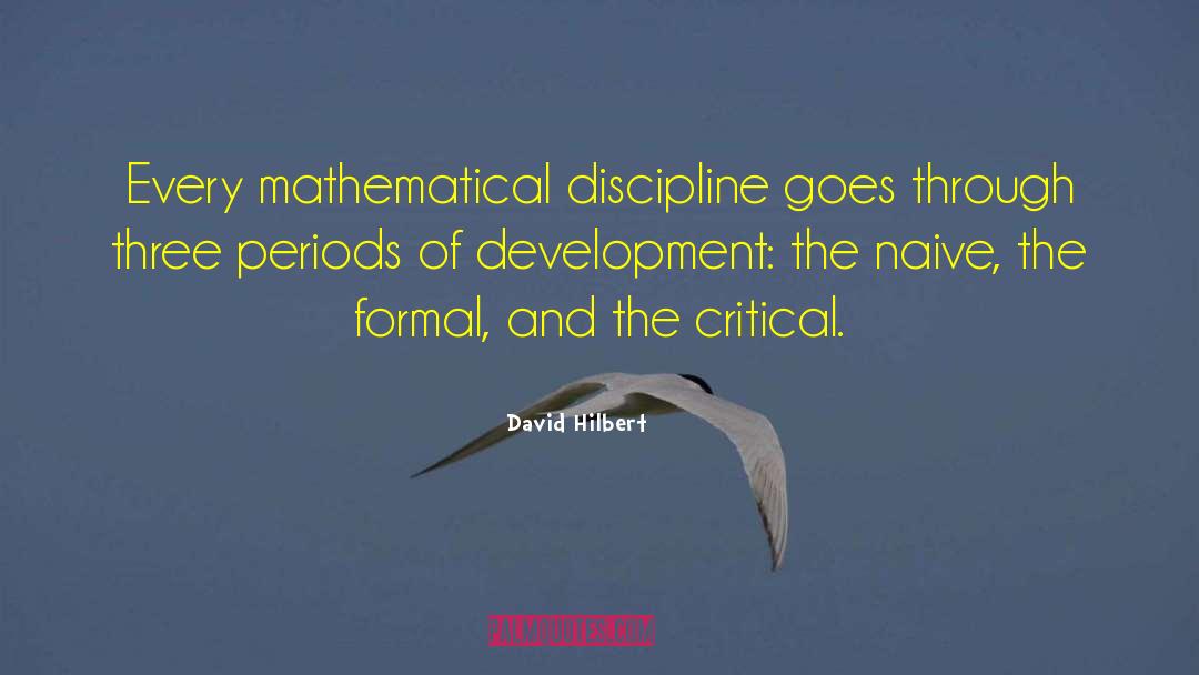 David Hilbert Quotes: Every mathematical discipline goes through