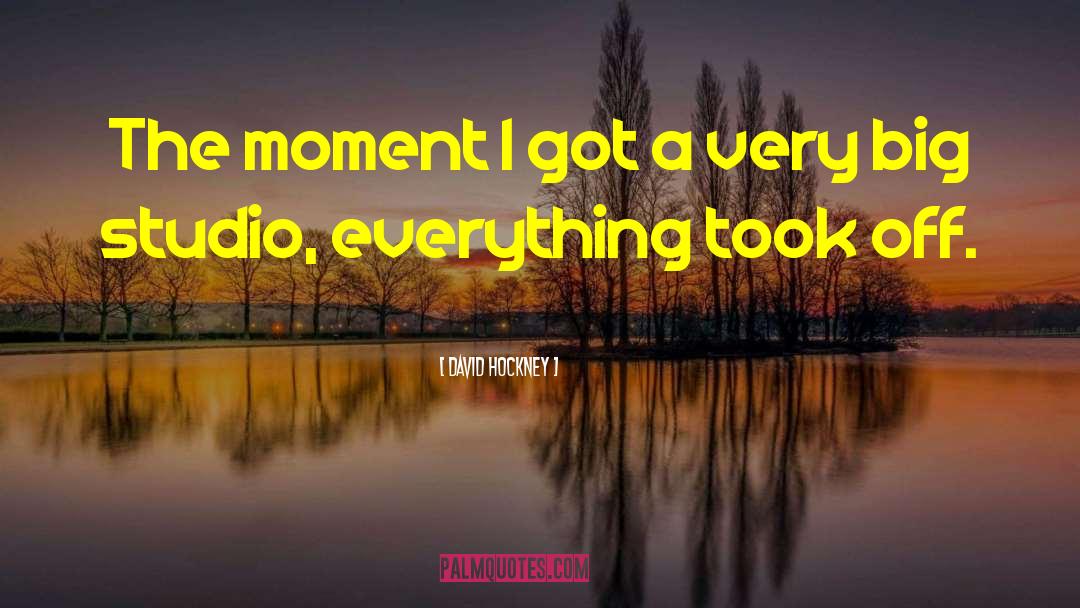 David Hockney Quotes: The moment I got a