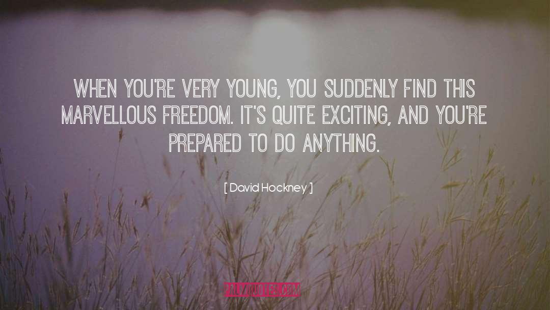 David Hockney Quotes: When you're very young, you