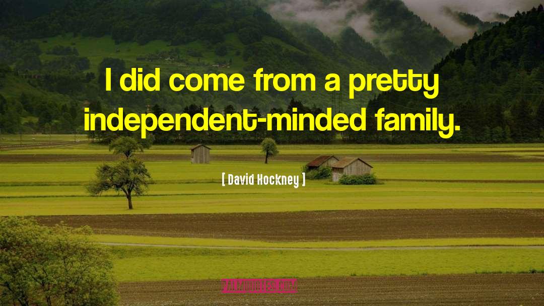 David Hockney Quotes: I did come from a