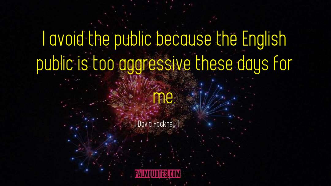 David Hockney Quotes: I avoid the public because