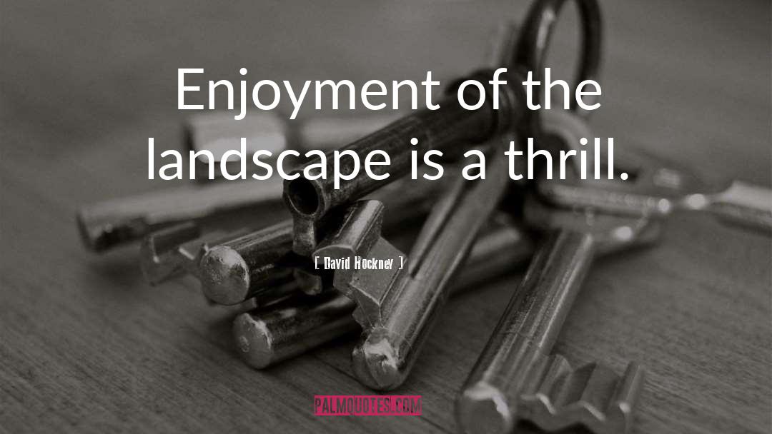 David Hockney Quotes: Enjoyment of the landscape is