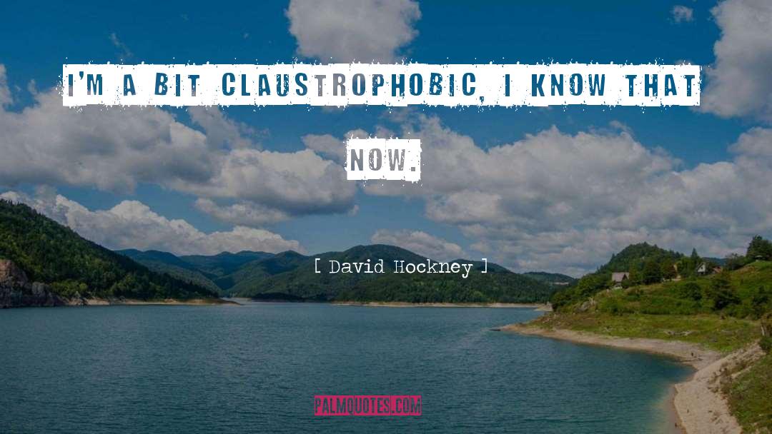 David Hockney Quotes: I'm a bit claustrophobic, I