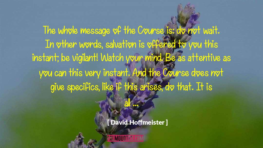 David Hoffmeister Quotes: The whole message of the