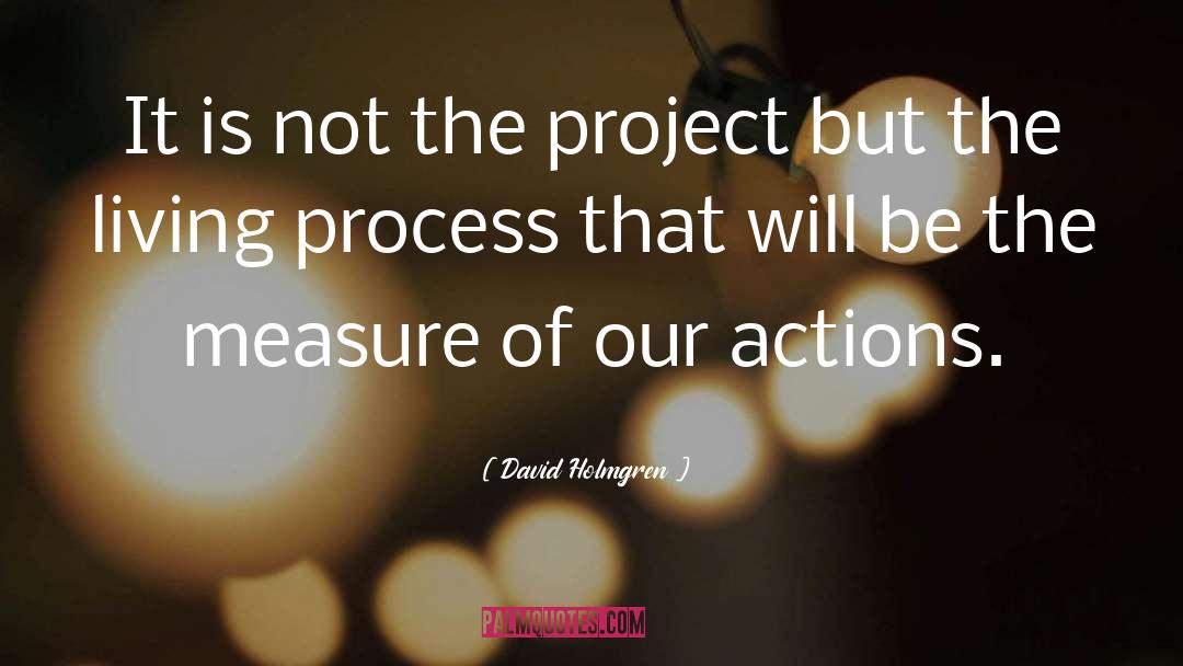 David Holmgren Quotes: It is not the project