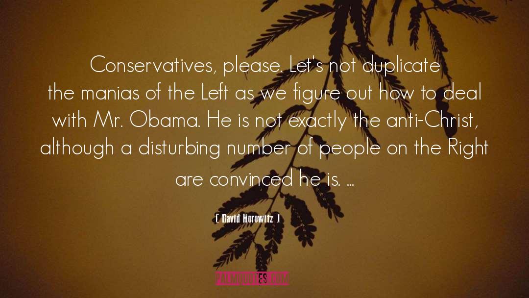 David Horowitz Quotes: Conservatives, please. Let's not duplicate