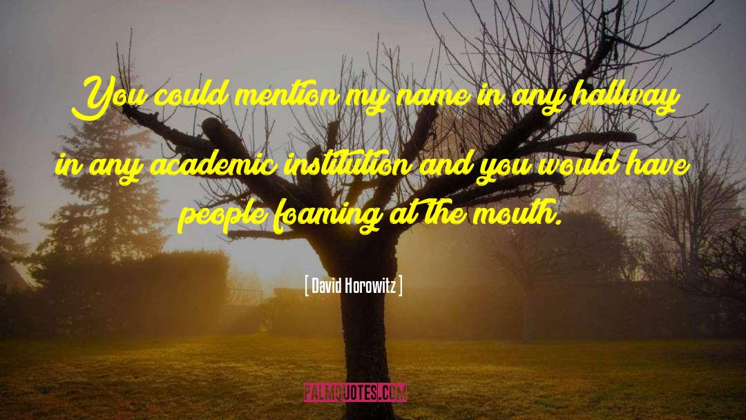 David Horowitz Quotes: You could mention my name