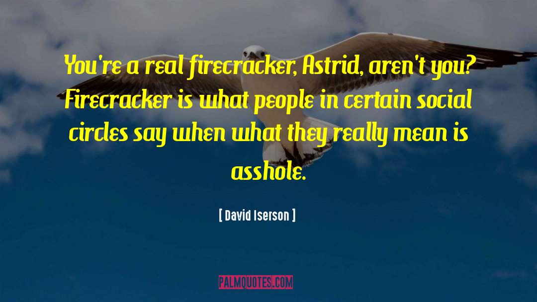 David Iserson Quotes: You're a real firecracker, Astrid,