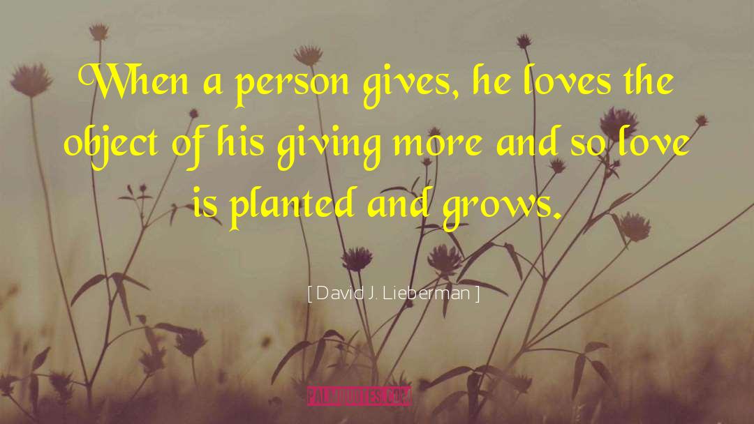 David J. Lieberman Quotes: When a person gives, he