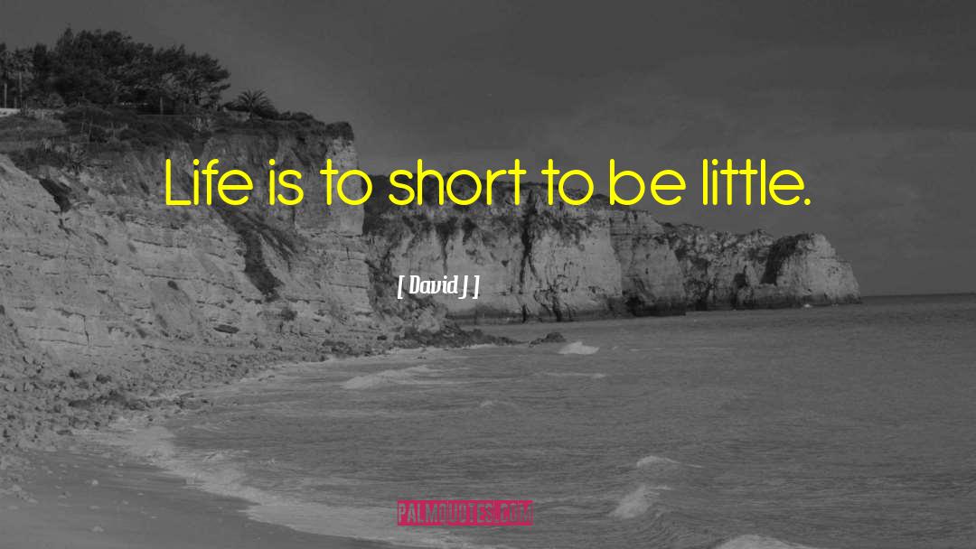 David J Quotes: Life is to short to